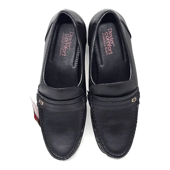 Dexter Comfort Black Memory Foam Faux Leather Formal Loafers Men's Size 9.5 - Picture 10 of 12